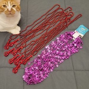 Lot of 20 Mardi Gras Beads Crawfish Flamingos Red and Pink